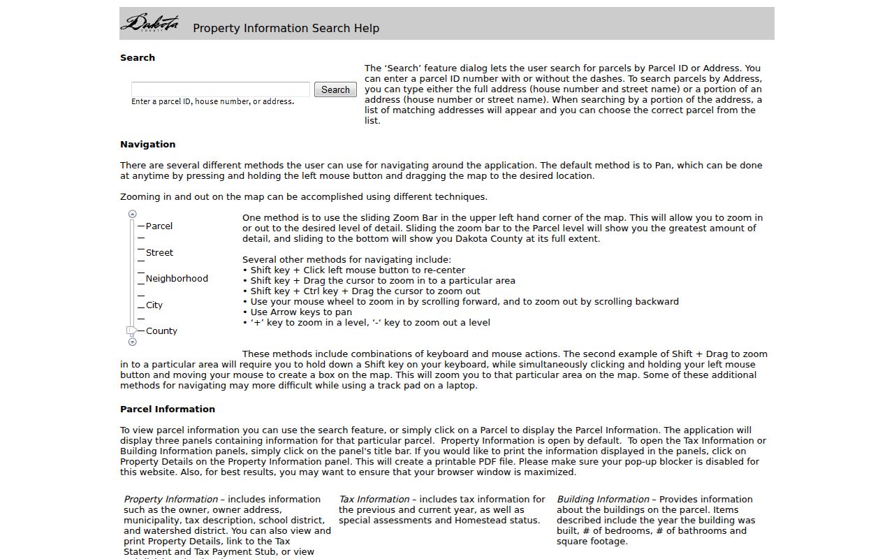 Eagan street directory Dakota County Property Information search help