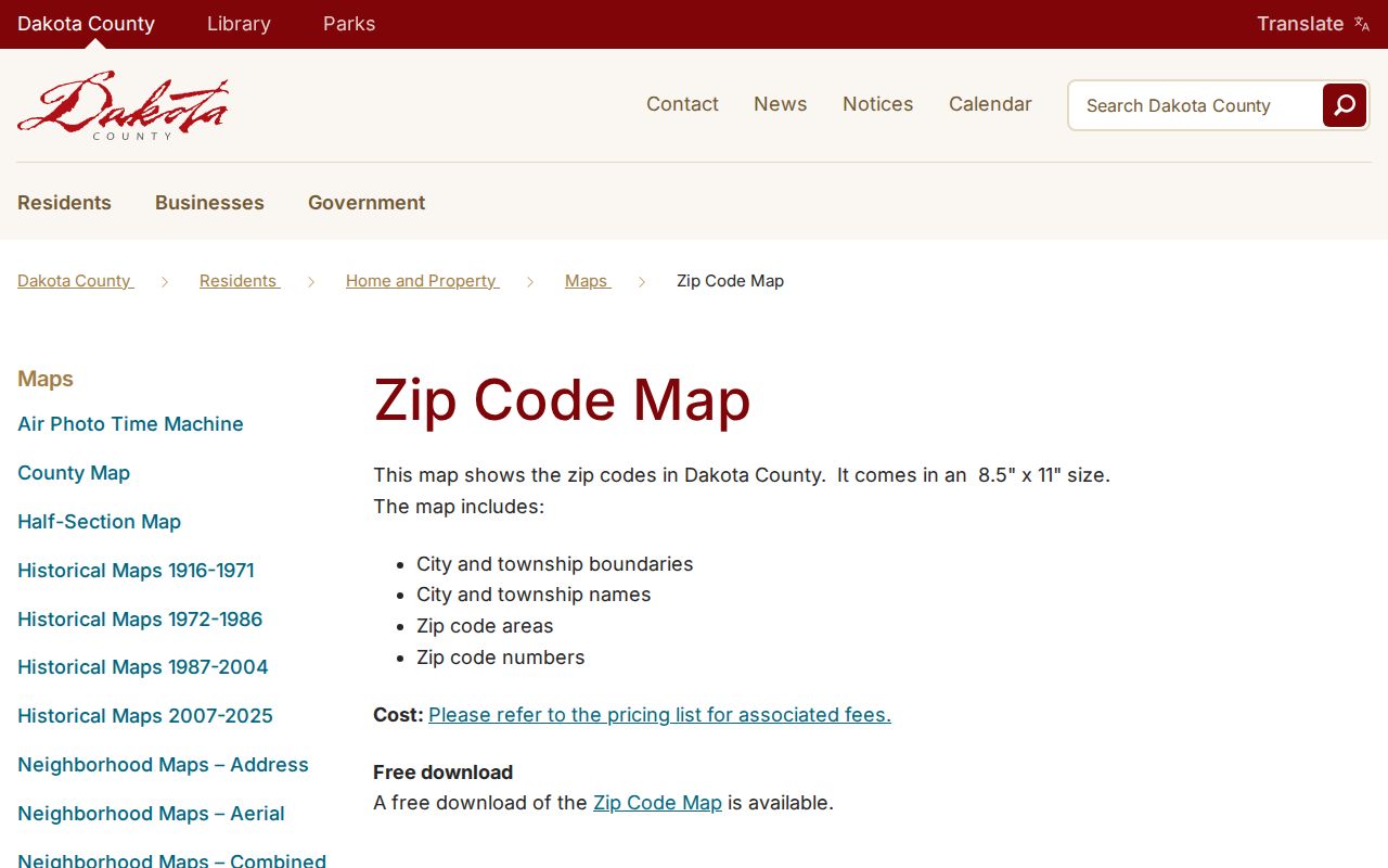 Eagan ZIP code directory Dakota County ZIP map